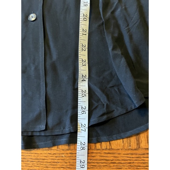 Vtg Womens 100% Silk Floral Embroidered‎ button front Blouse Black Sz Small - Picture 9 of 9